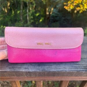 MIU MIU pink snap wallet